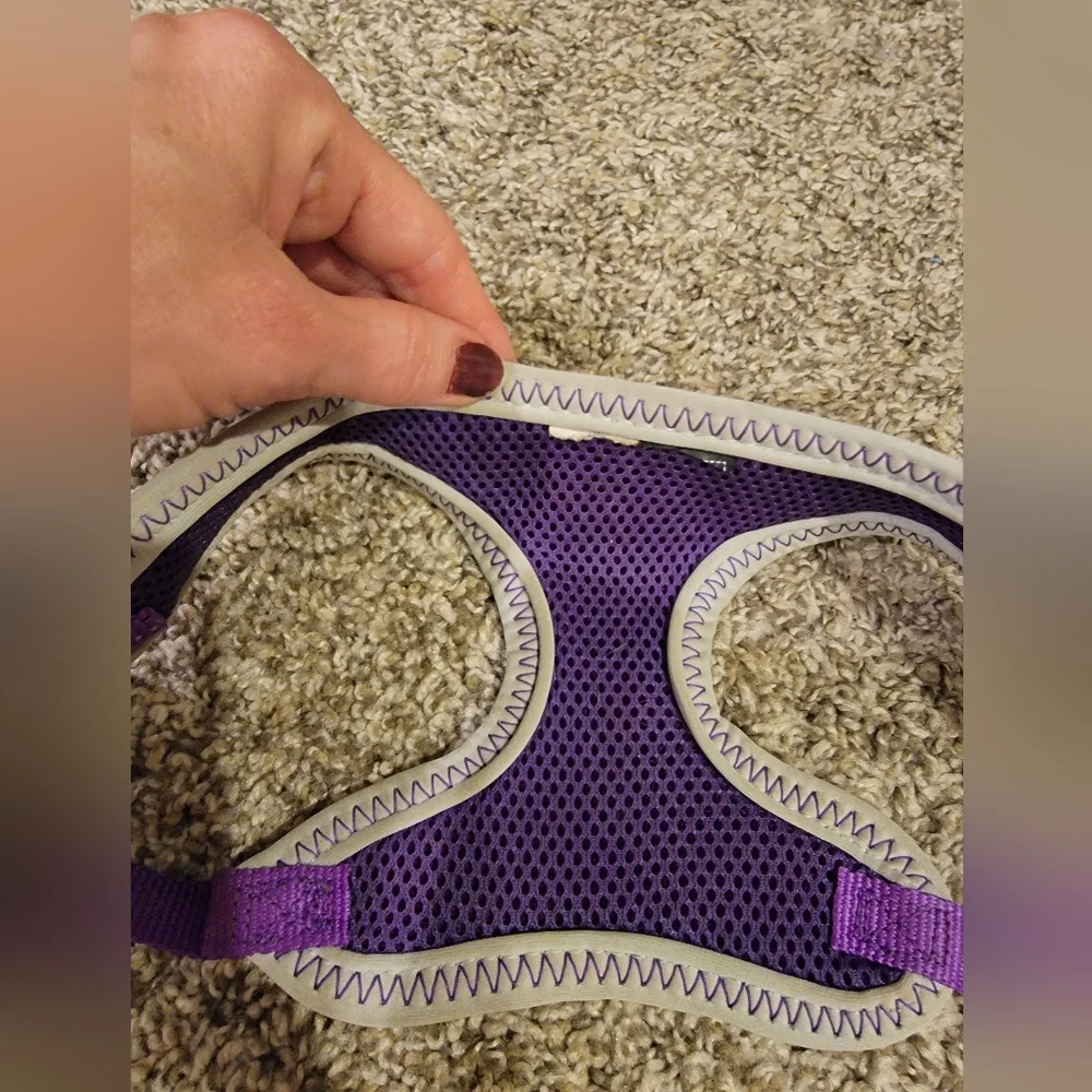 Purple and Gray Small Dog Harness